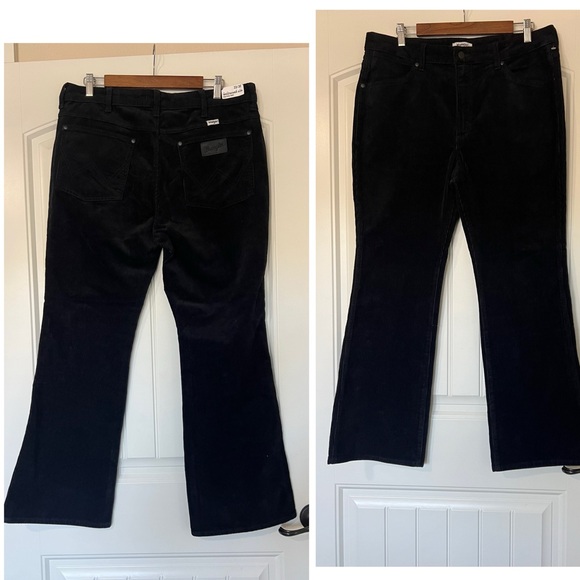 NWT Wrangler x FP Westward 626 High Rise Boot Corduroy Flare Pants Black 33/30 - Picture 9 of 15